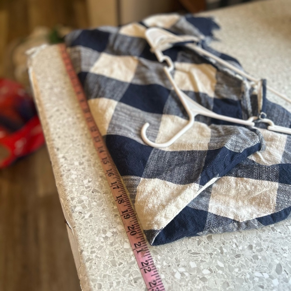 Universal Thread Medium Navy and White Plaid Mini Dress Raw Hem - Picture 9 of 9
